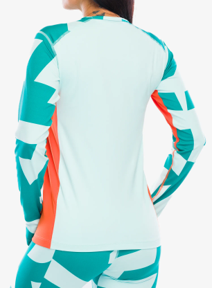 Bluza de corp femei adidas TERREX Multi Synthetic Base Layer LS - semi flash aqua/semi imp orang