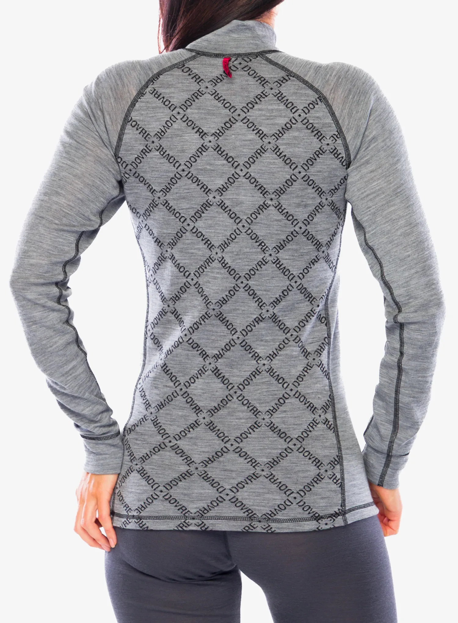 Bluza de corp femei Dovre 100% Merino Wool Half Zip - grey