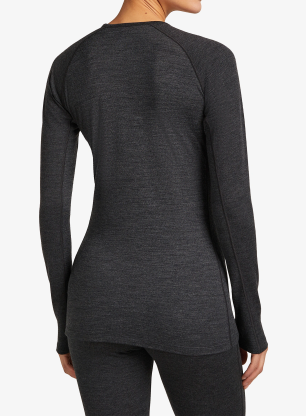 Bluza de corp femei Icebreaker Merino 260 ZoneKnit LS Crewe - jet hthr