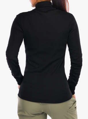 Bluza de corp femei Odlo Active Warm BL Top Turtle Neck L/S - black