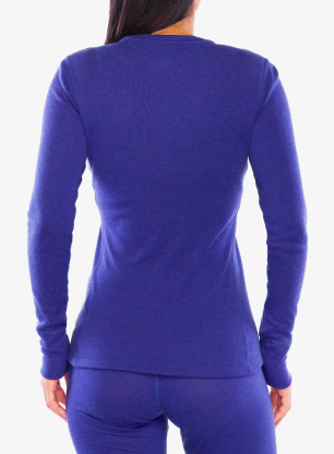 Bluza de corp femei Odlo Merino 260 BL Top Crew Neck LS - skipper blue