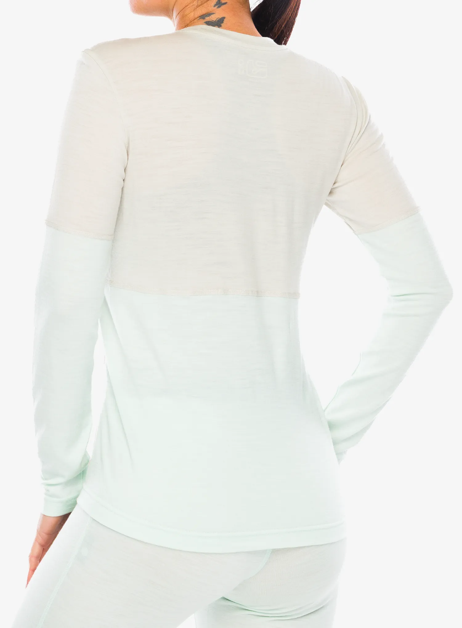 Bluza de corp femei Ortovox 185 Rock N Wool Long Sleeve - white tea