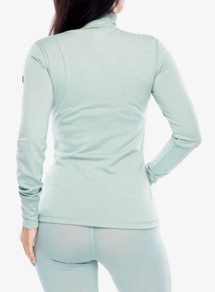 Bluza de corp femei Super.natural Arctic230 Zip 1/4 - light jade