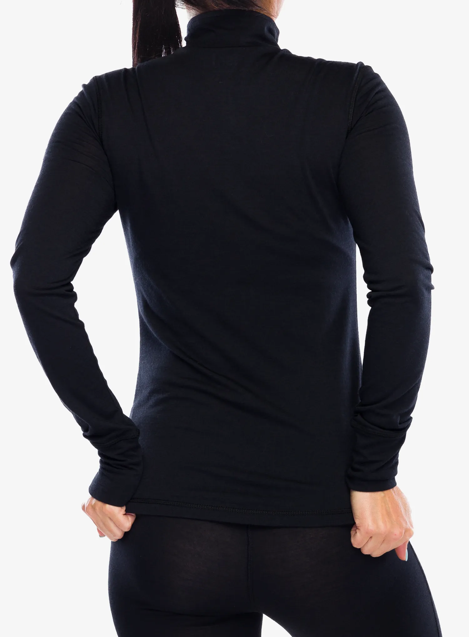 Bluza de corp femei Super.natural Tundra175 Zip 1/4 - jet black