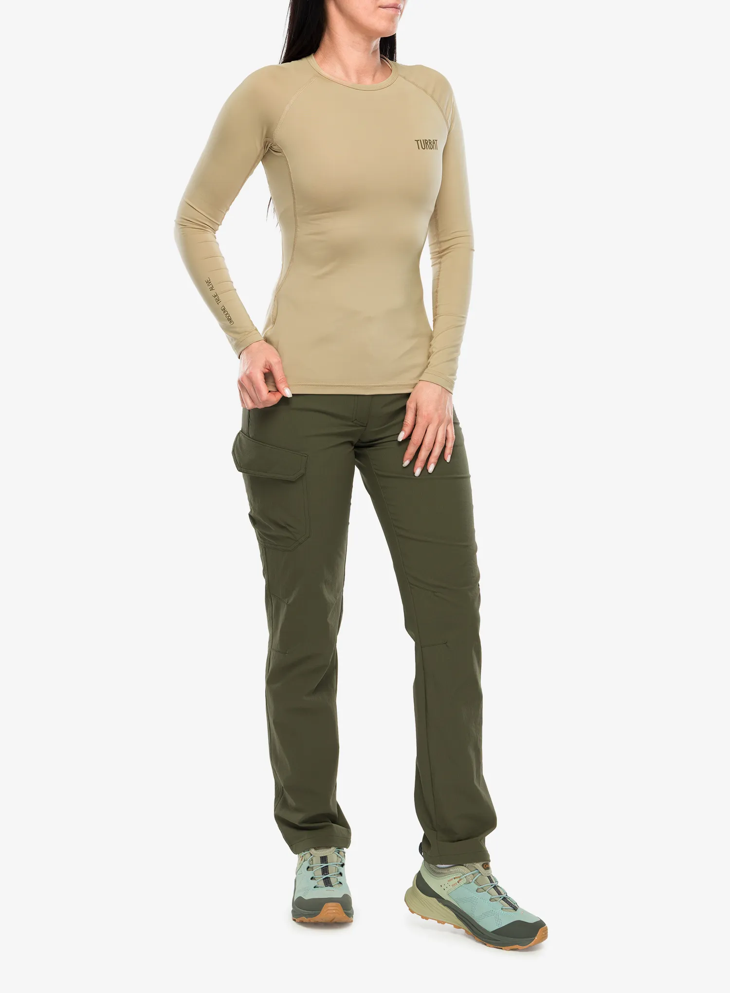 Bluza de corp femei Turbat Hike Lite LS Thermo T-Shirt - cornstalk sand