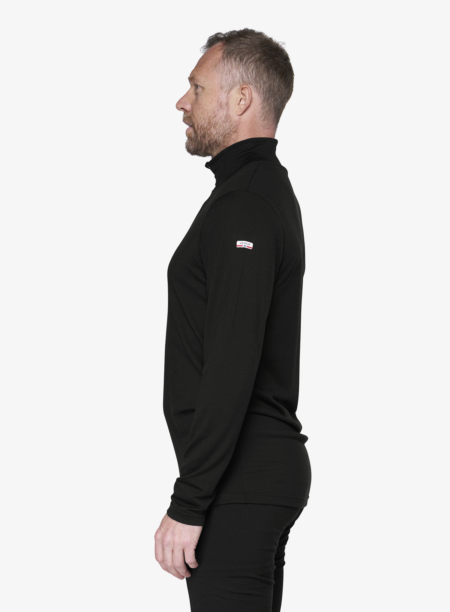 Bluza de corp Devold Breeze Plus Merino 200 Zip Neck - black