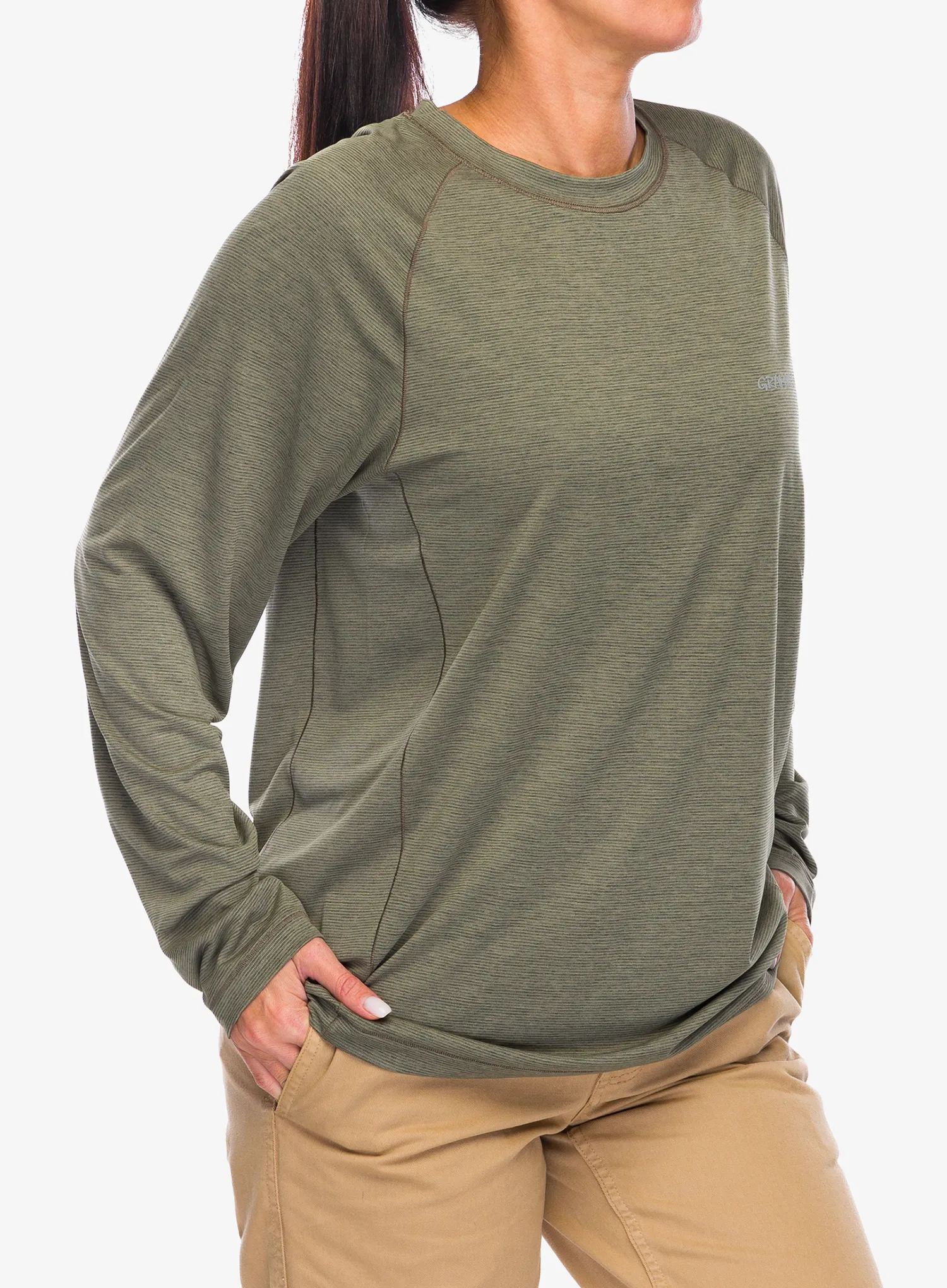 Bluza de corp Gramicci Winter Thermal LS Crew - olive heather