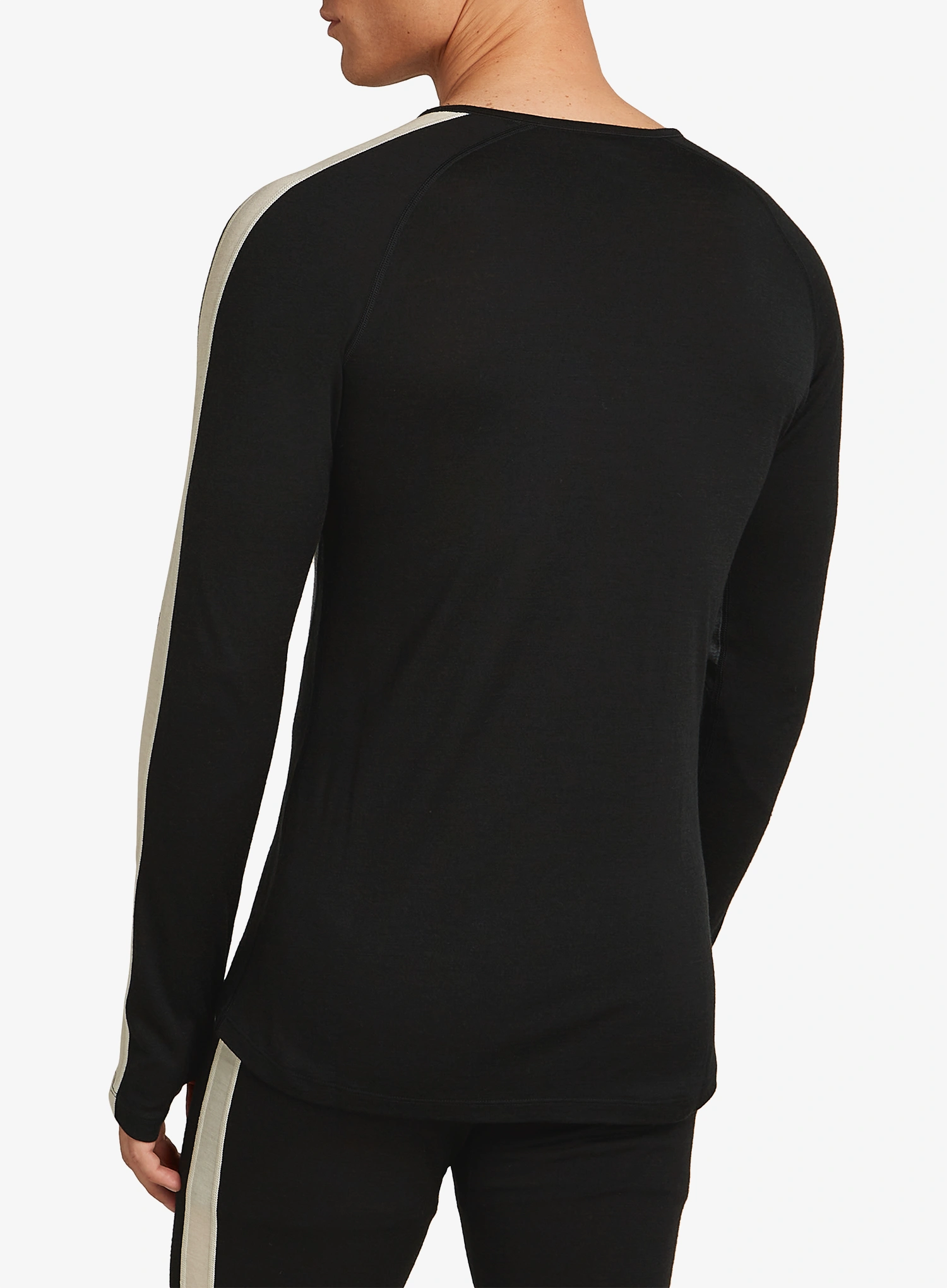 Bluza de corp Icebreaker Merino 200 Oasis+ LS Crewe - black/jet hthr/undyed/cb
