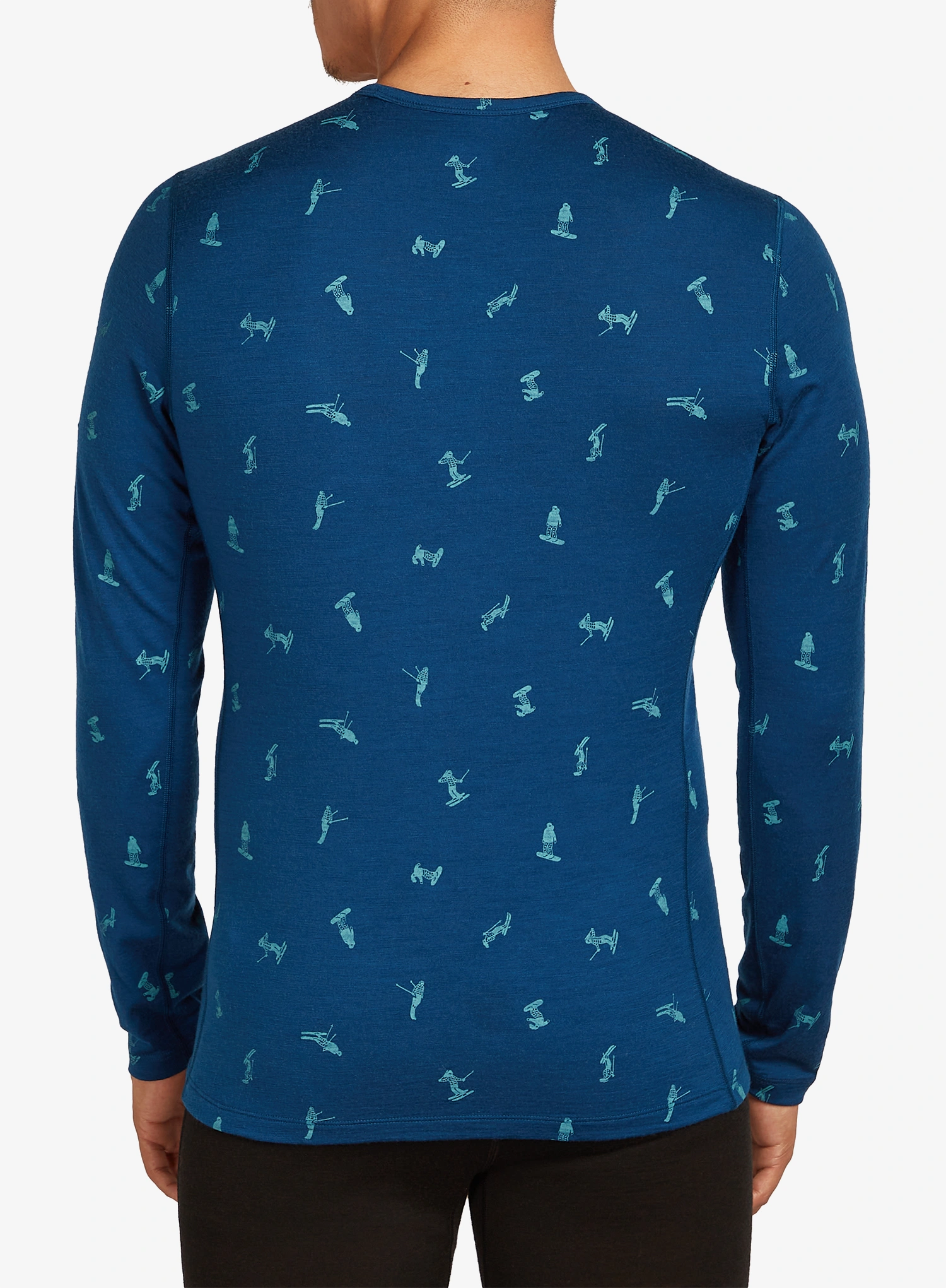 Bluza de corp Icebreaker Merino 200 Oasis LS Crewe Snow Day AOP - atlantis/topaz/aop