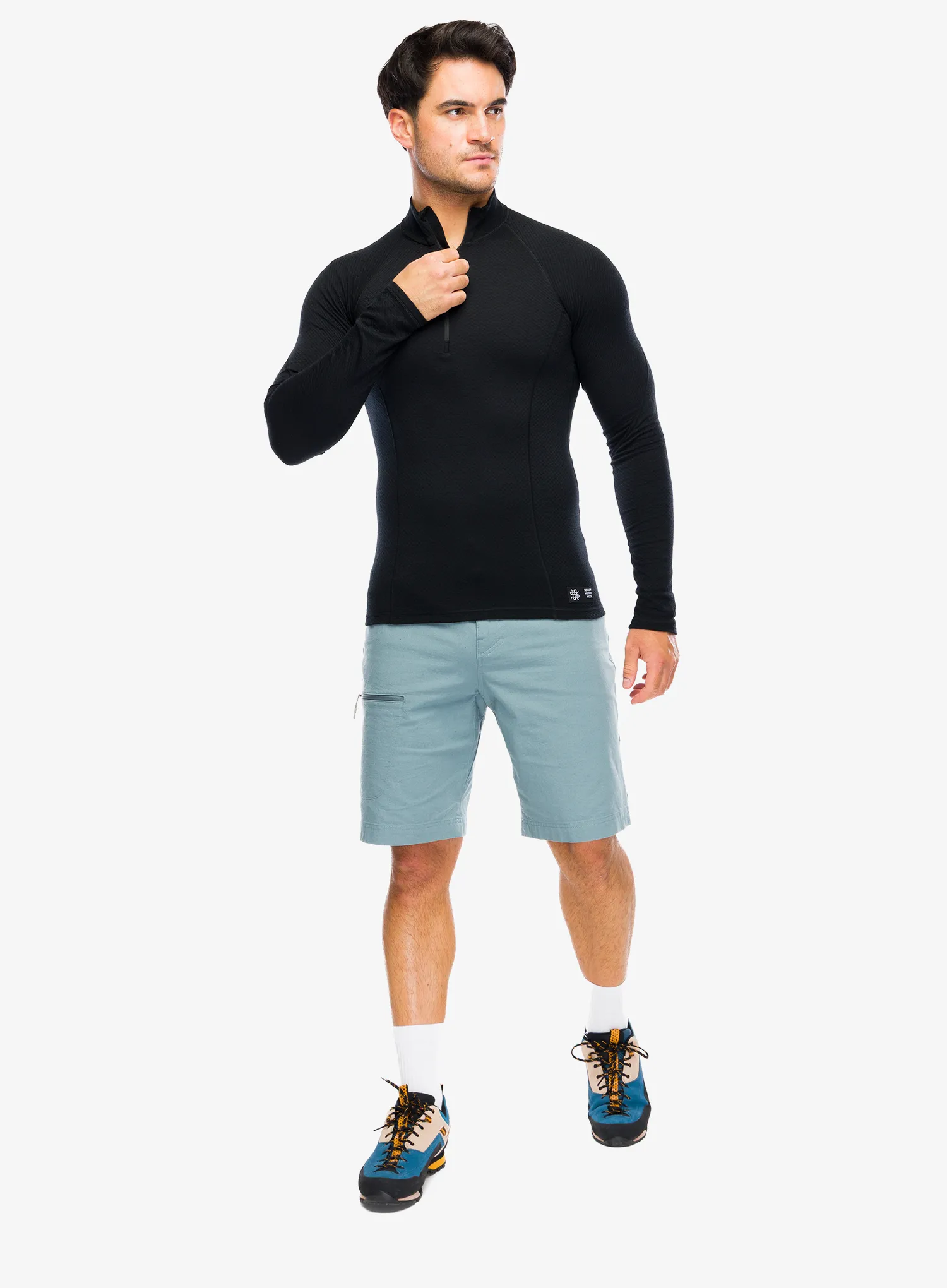 Bluza de corp Sensor Merino DF Tee L/S Zip - black
