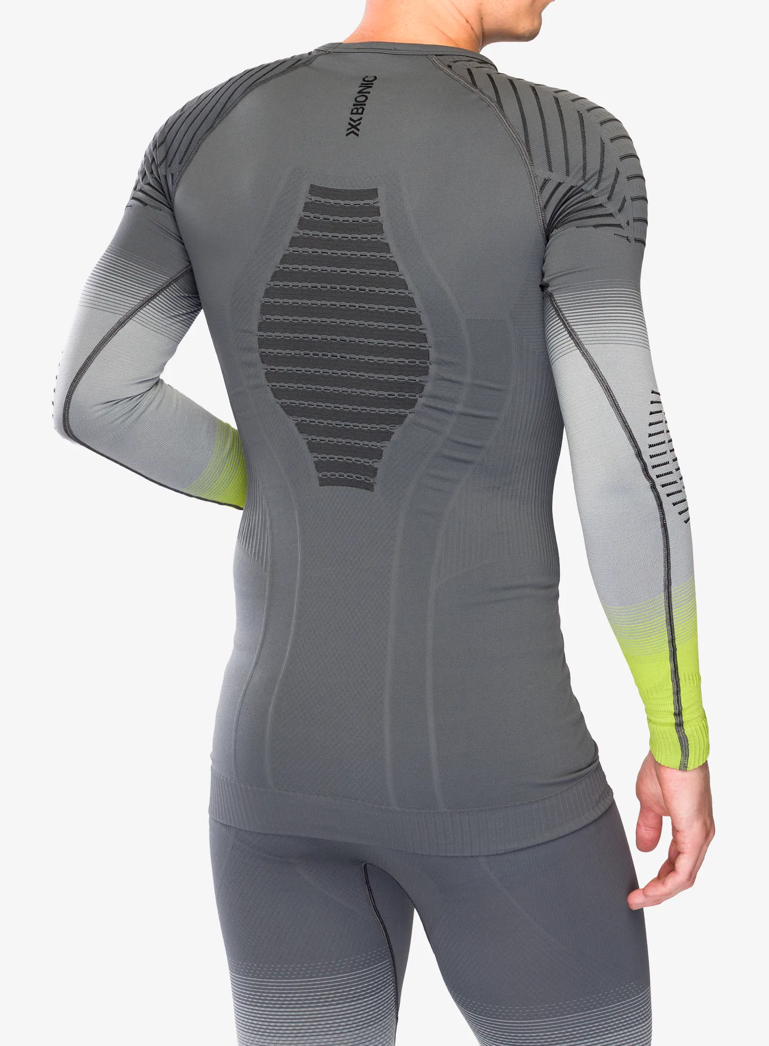 Bluza de corp X-Bionic Invent Fx Shirt LS - rhino grey/l.grey/canary