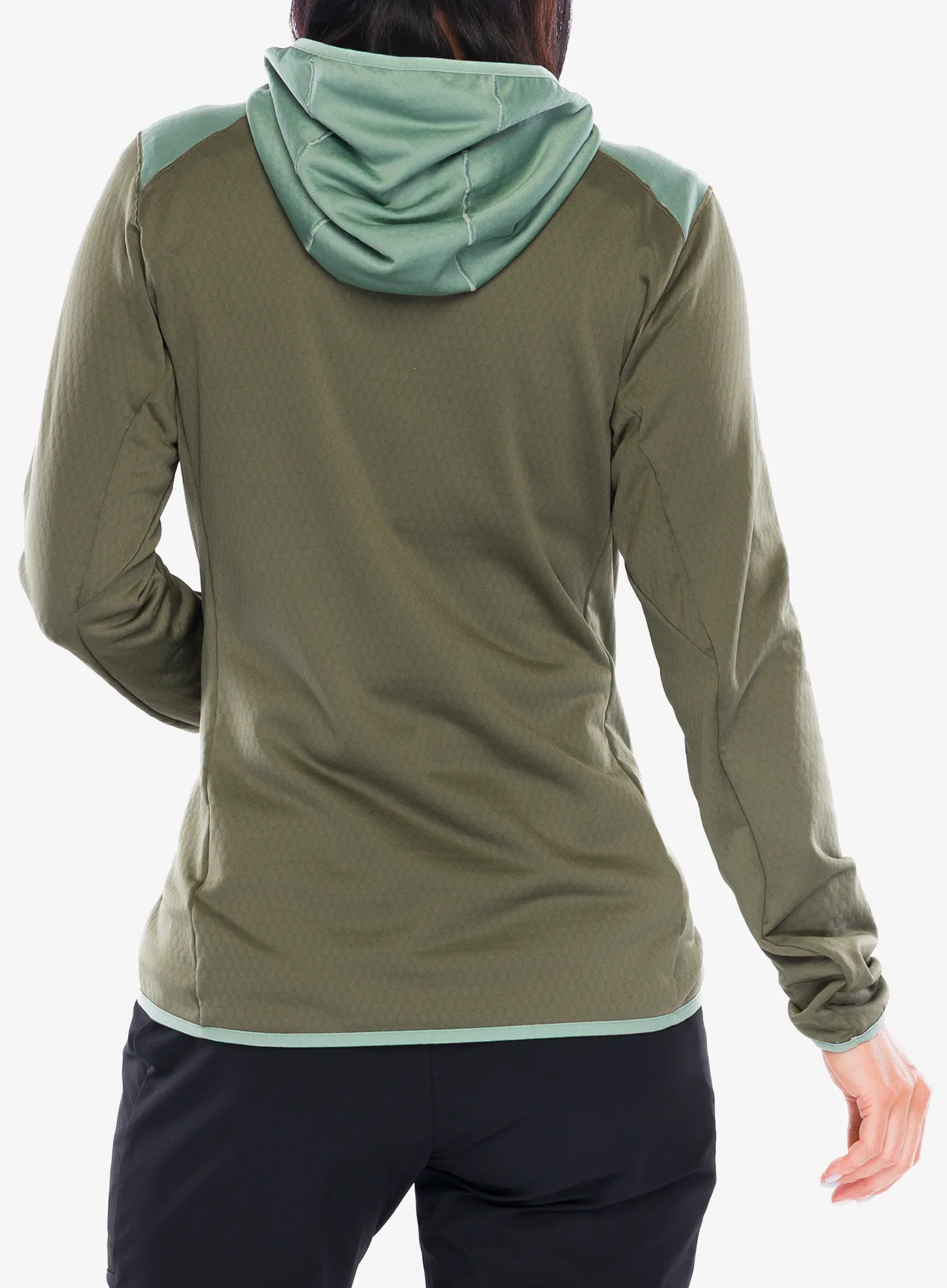 Hanorac trekking femei adidas TERREX Xperior Light Fleece Hooded Jacket - olive strata/silver green