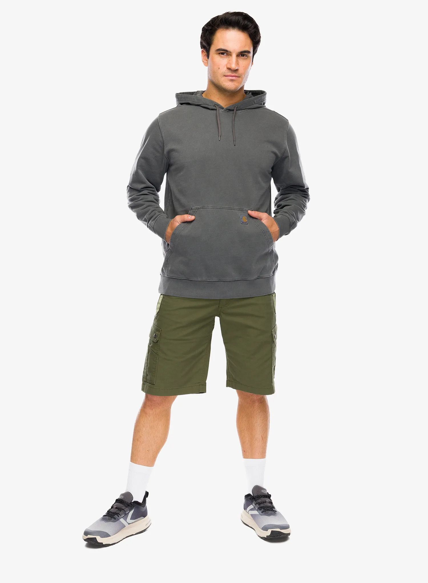 Hanorac cu gluga Carhartt Durham Garment Dyed Logo Sweatshirt - shadow