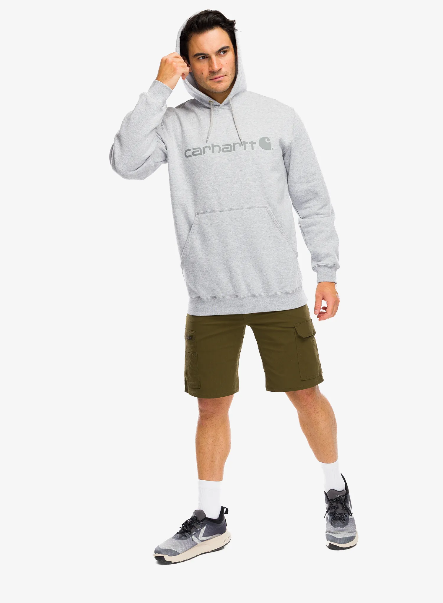 Hanorac cu gluga Carhartt Marquette Logo Sweatshirt - heather gray/gray