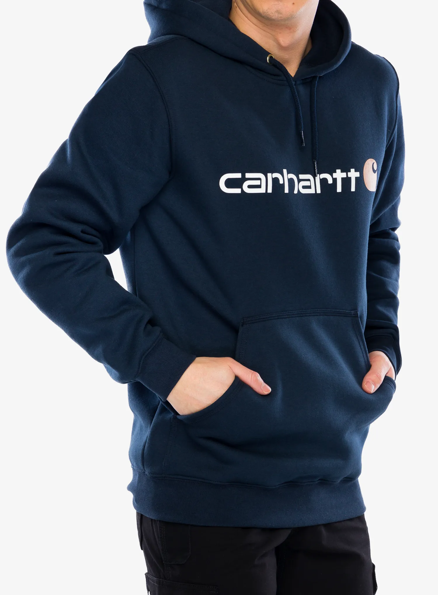 Hanorac cu gluga Carhartt Signature Logo Sweatshirt - new navy
