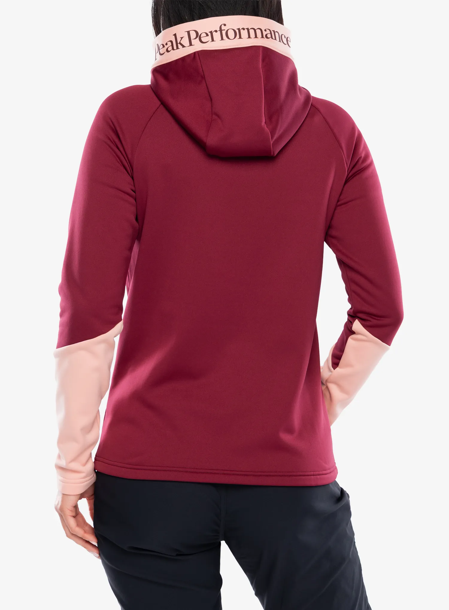 Hanorac cu gluga femei Peak Performance Rider Essentials Zip Hood - vertical zenith/peach fuzz