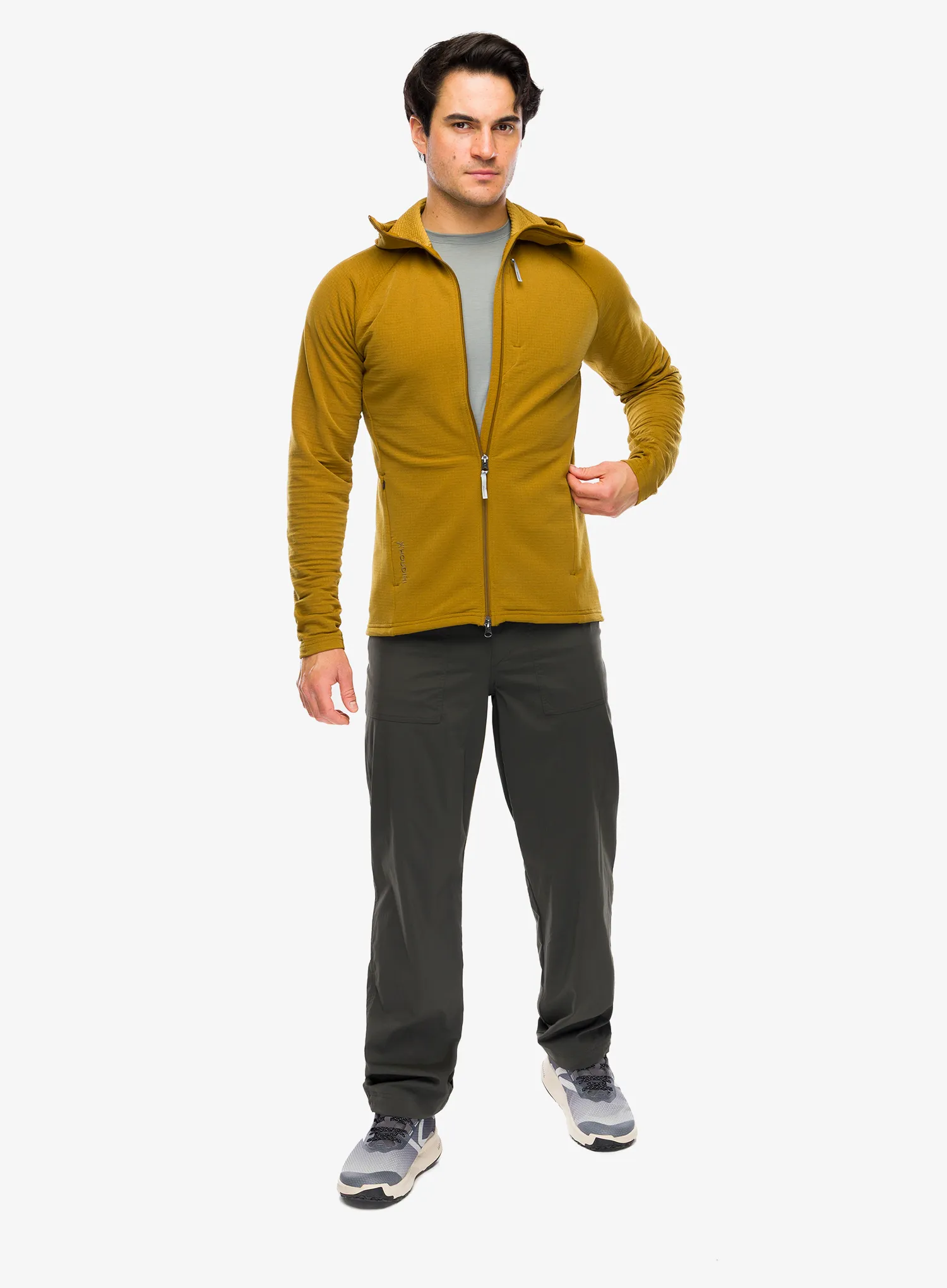 Hanorac cu gluga Houdini Aero Houdi - greenish gold