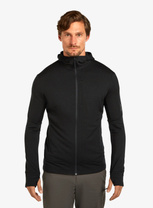 Hanorac cu gluga Icebreaker Merino 260 Quantum IV LS Zip Hoodie - black