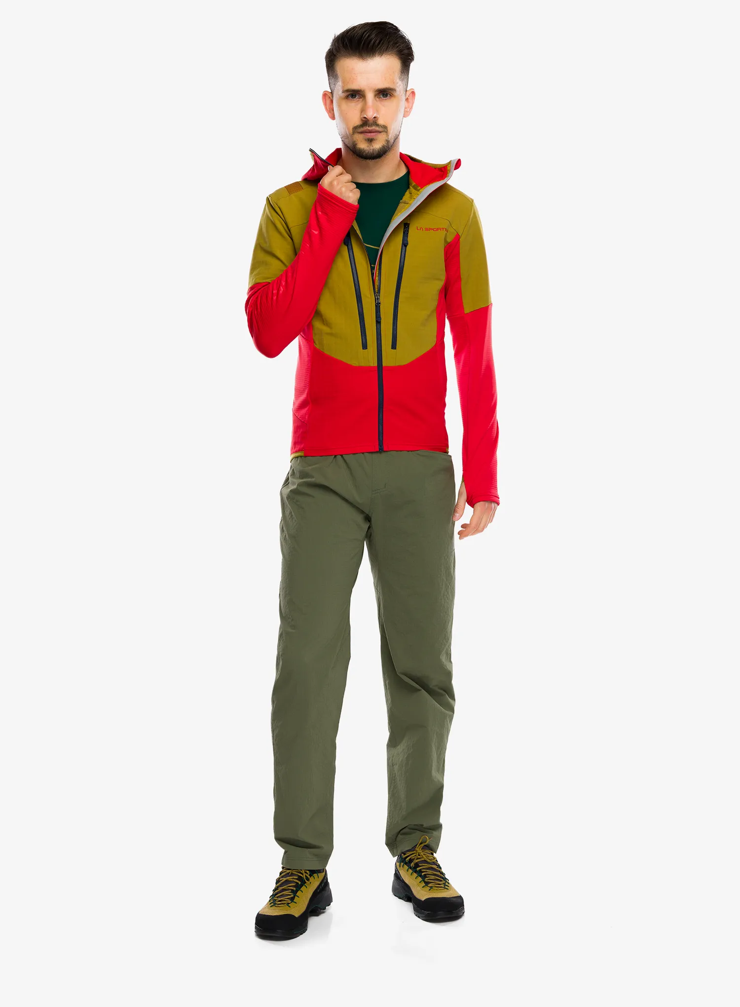 Hanorac cu gluga La Sportiva Session Tech Hoody - savana/mountain red