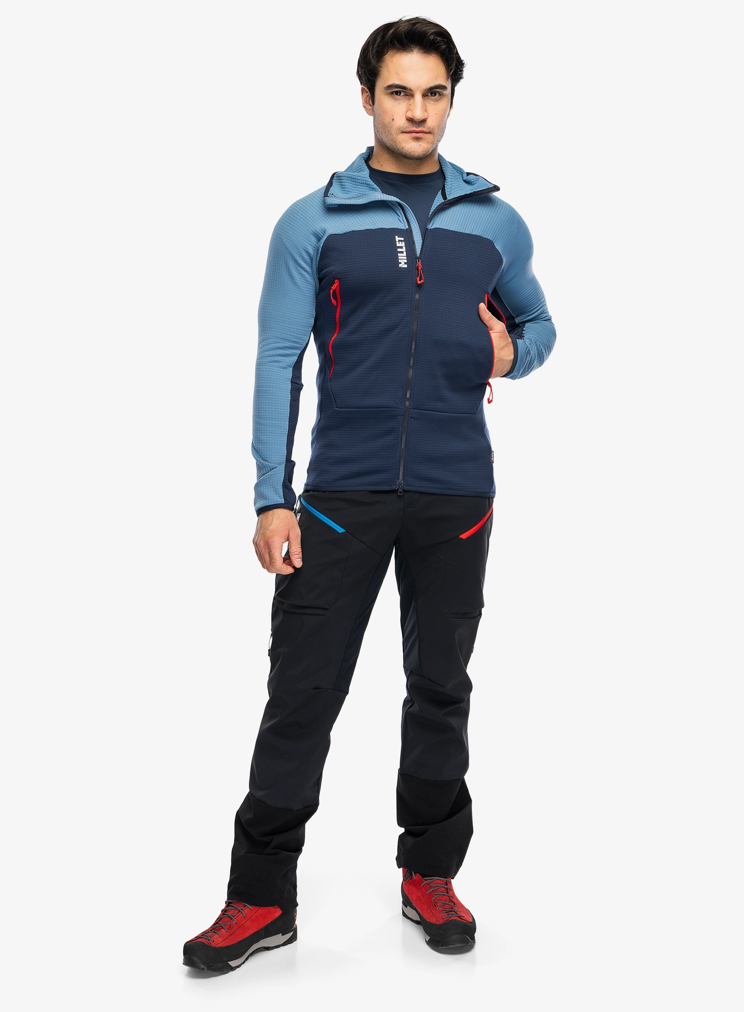 Hanorac cu gluga Millet Fusion Grid Hoodie - coronet blue/saphir