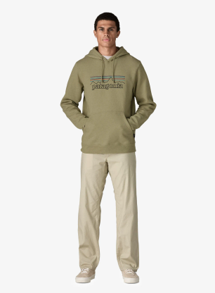 Hanorac cu gluga Patagonia P-6 Logo Uprisal Hoody - outline/gumtree green