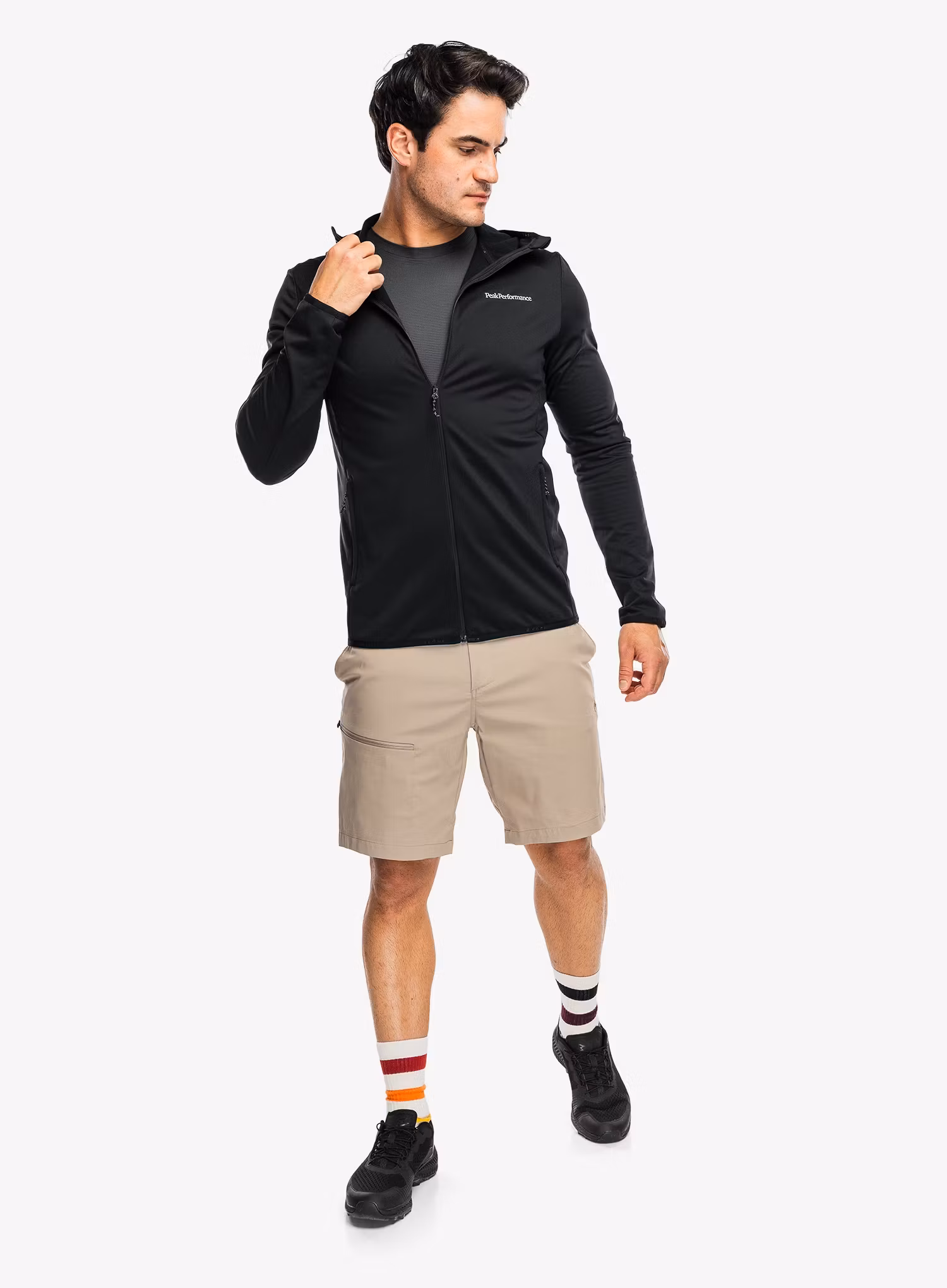 Hanorac cu gluga Peak Performance Light Zip Hood - black