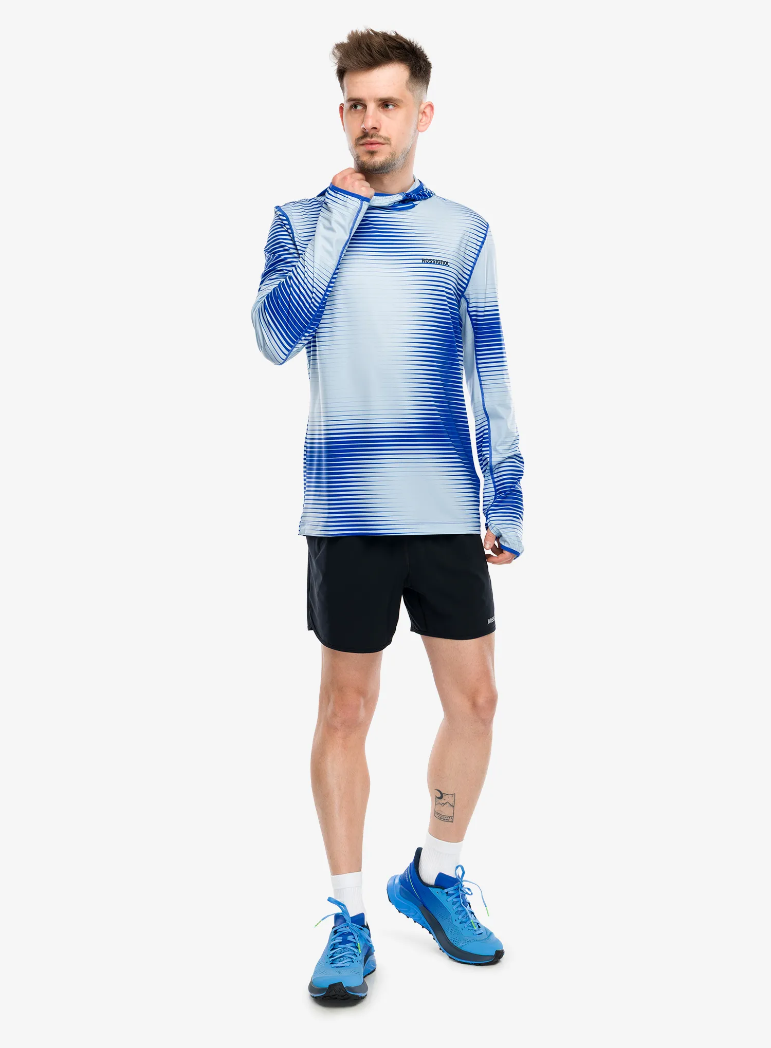 Hanorac cu gluga Rossignol Westweg Sun Hoodie - dazzle blue line fogg