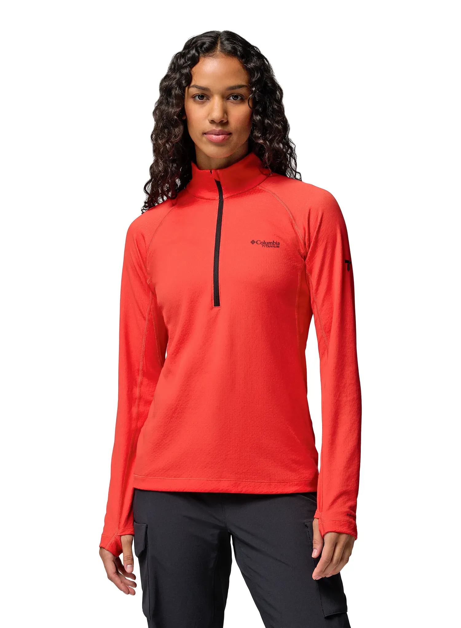 Hanorac cu fermoar 1/2 femei Columbia DriVenture Half Zip - poppy red