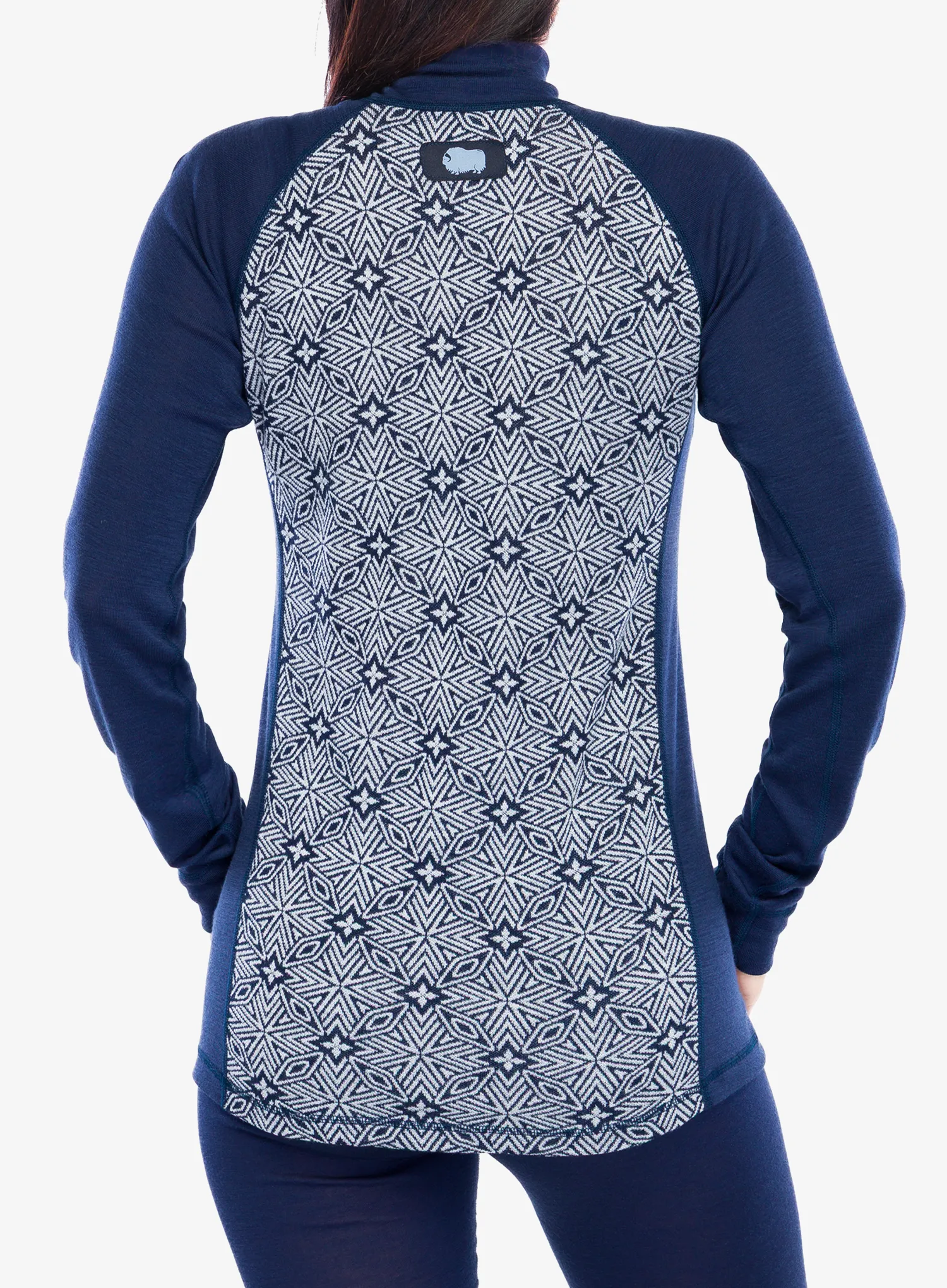 Hanorac cu fermoar 1/2 femei Dovre 100% Merino Wool - blue