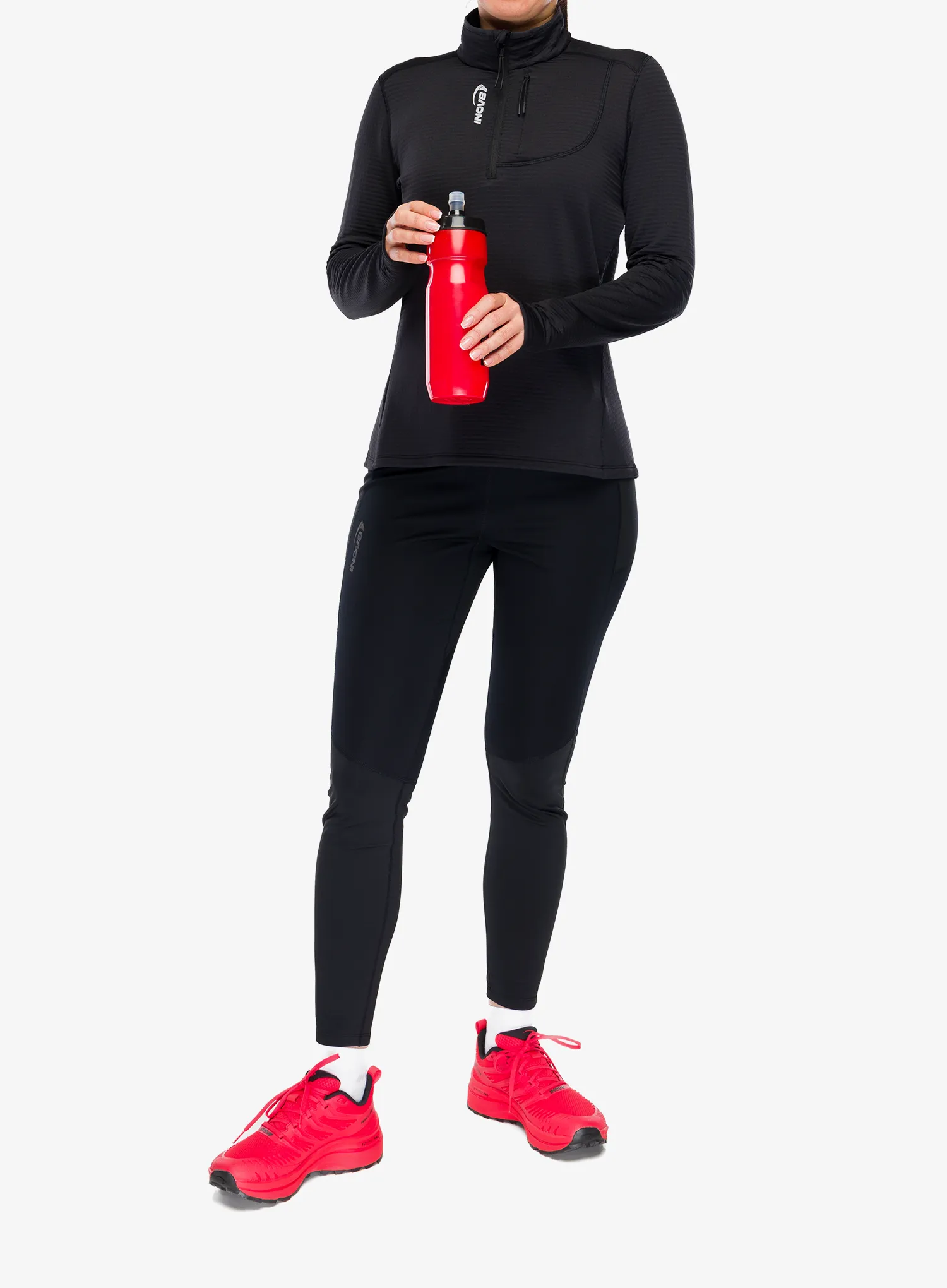 Hanorac cu fermoar 1/2 femei Inov-8 Adventure Mid Half Zip - black