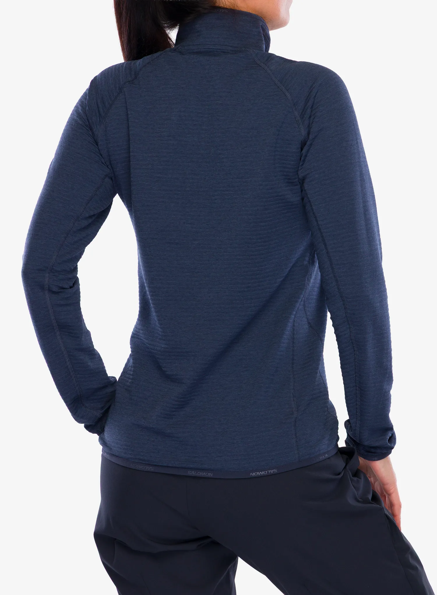 Hanorac cu fermoar 1/2 femei Salomon Essential Lightwarm HZ - blue nights