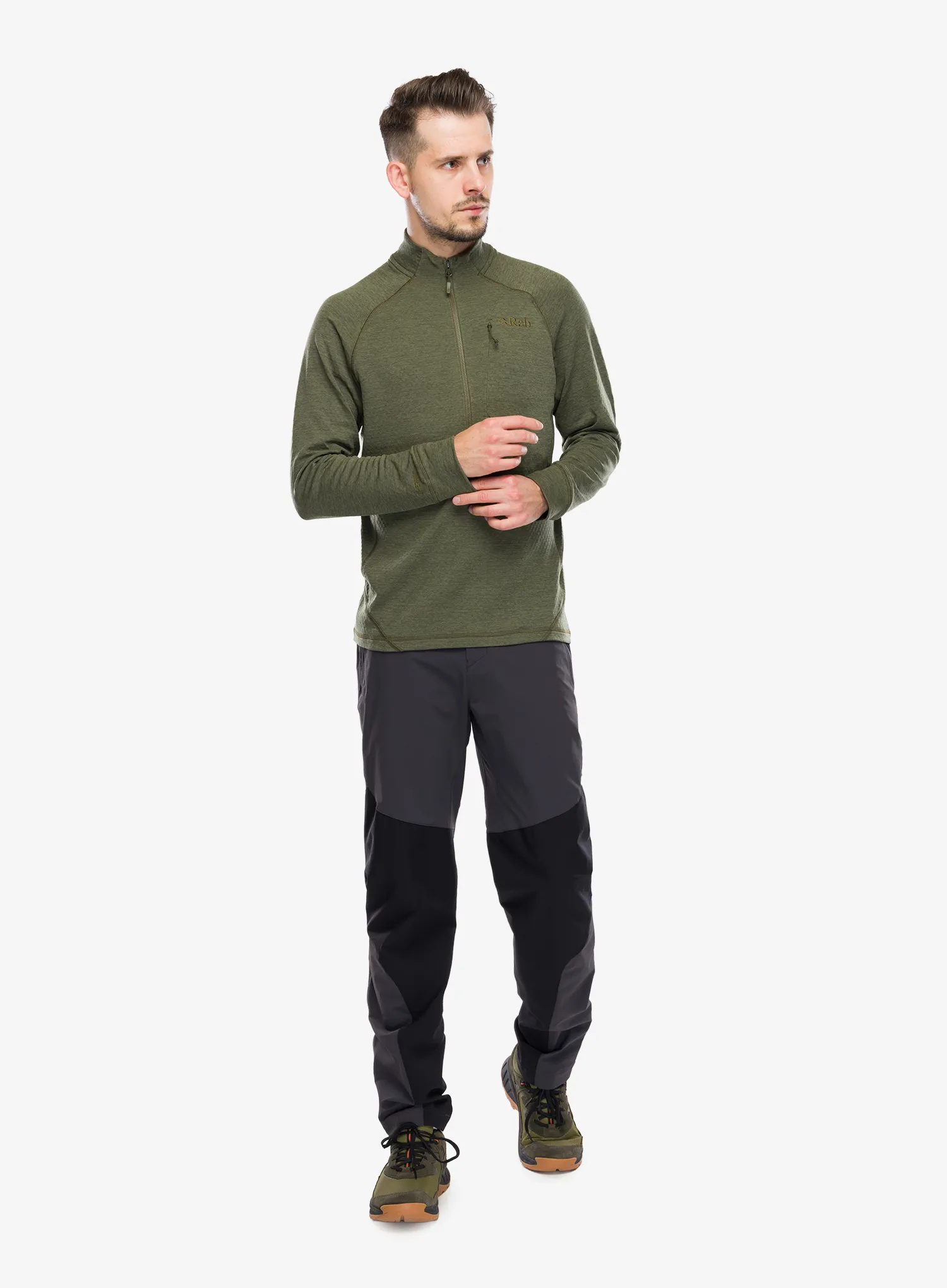 Hanorac cu fermoar 1/2 Rab Nexus Pull-On - olive