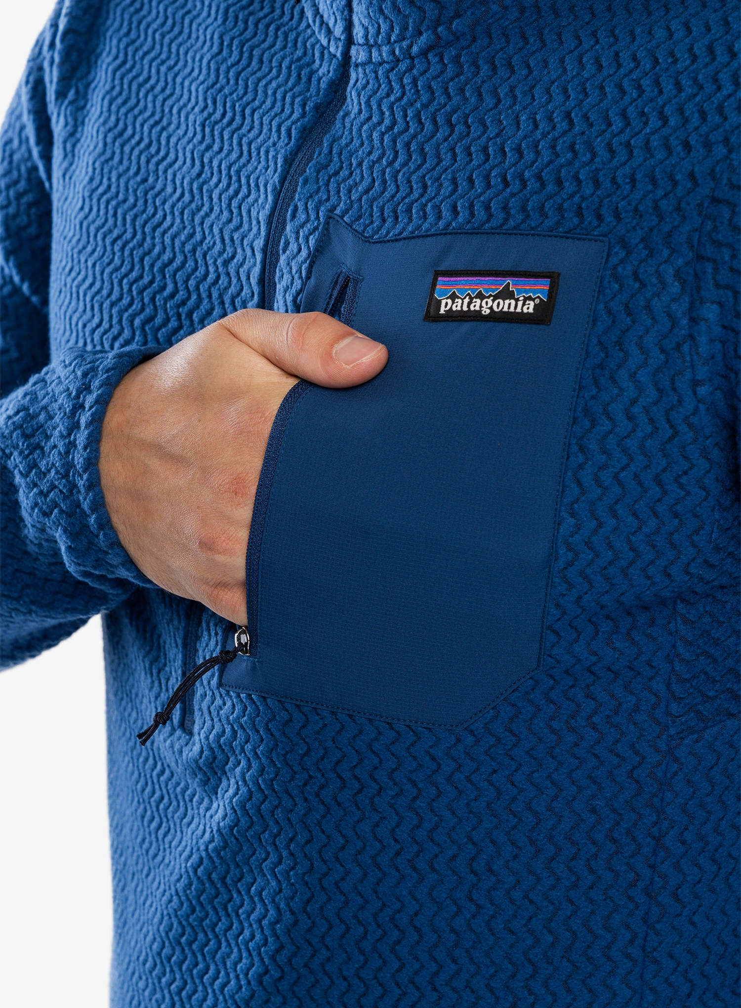 Hanorac cu fermoar Patagonia R1 Air Zip Neck - clement blue