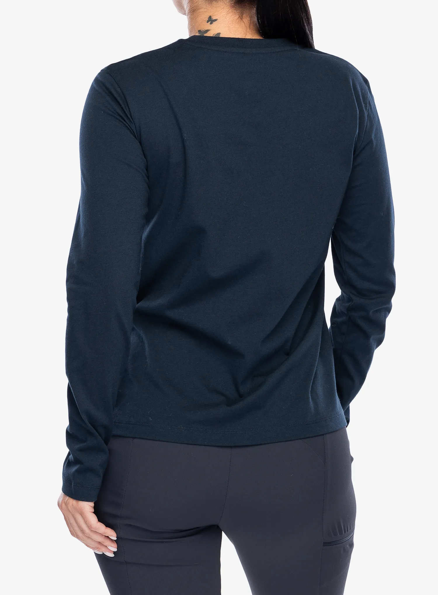Bluza cu maneca lunga femei Fjallraven 1960 Logo T-shirt LS - dark navy