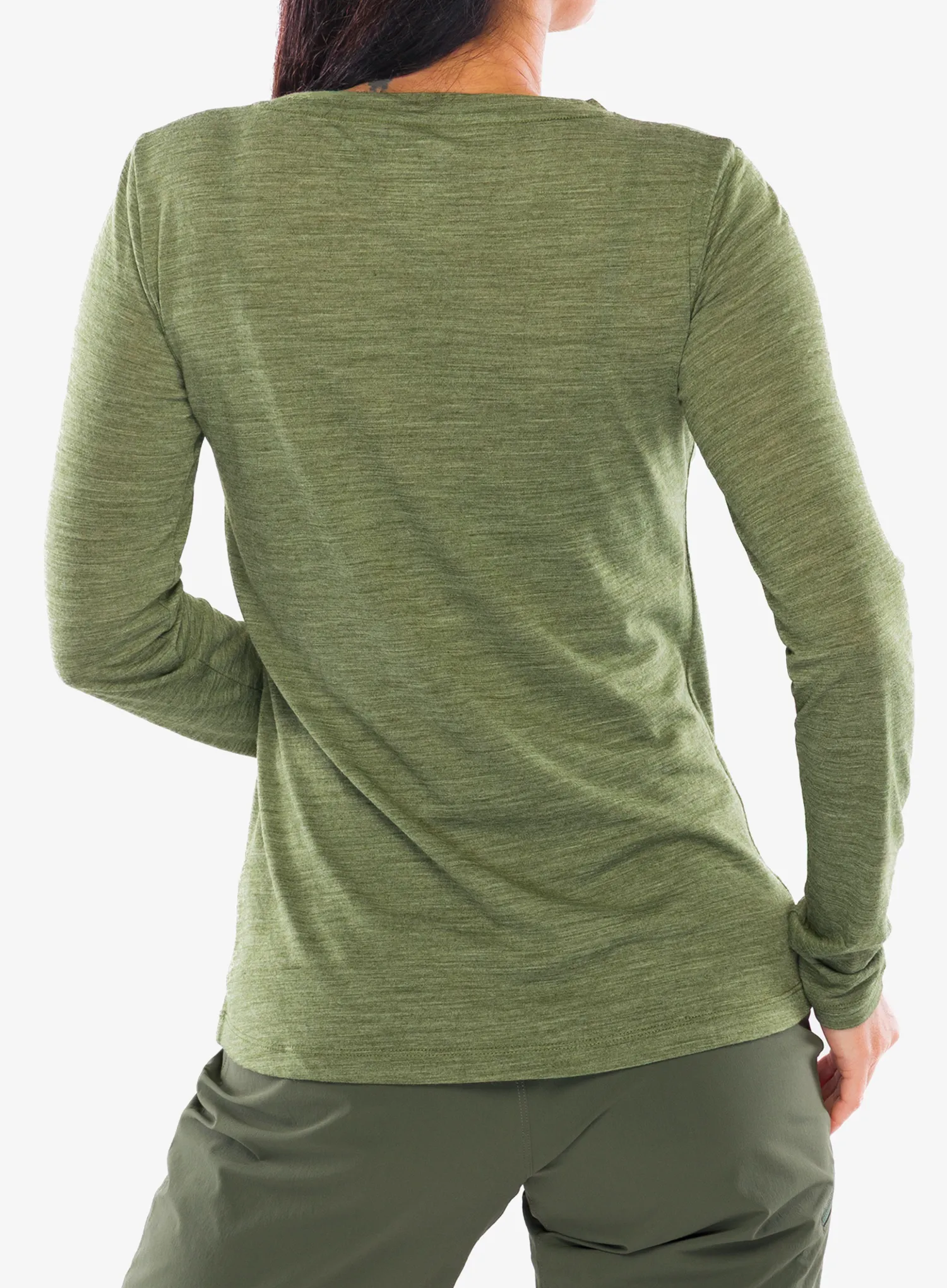Bluza cu maneca lunga femei Super.natural Berggluck LS - leaf melange/feather grey