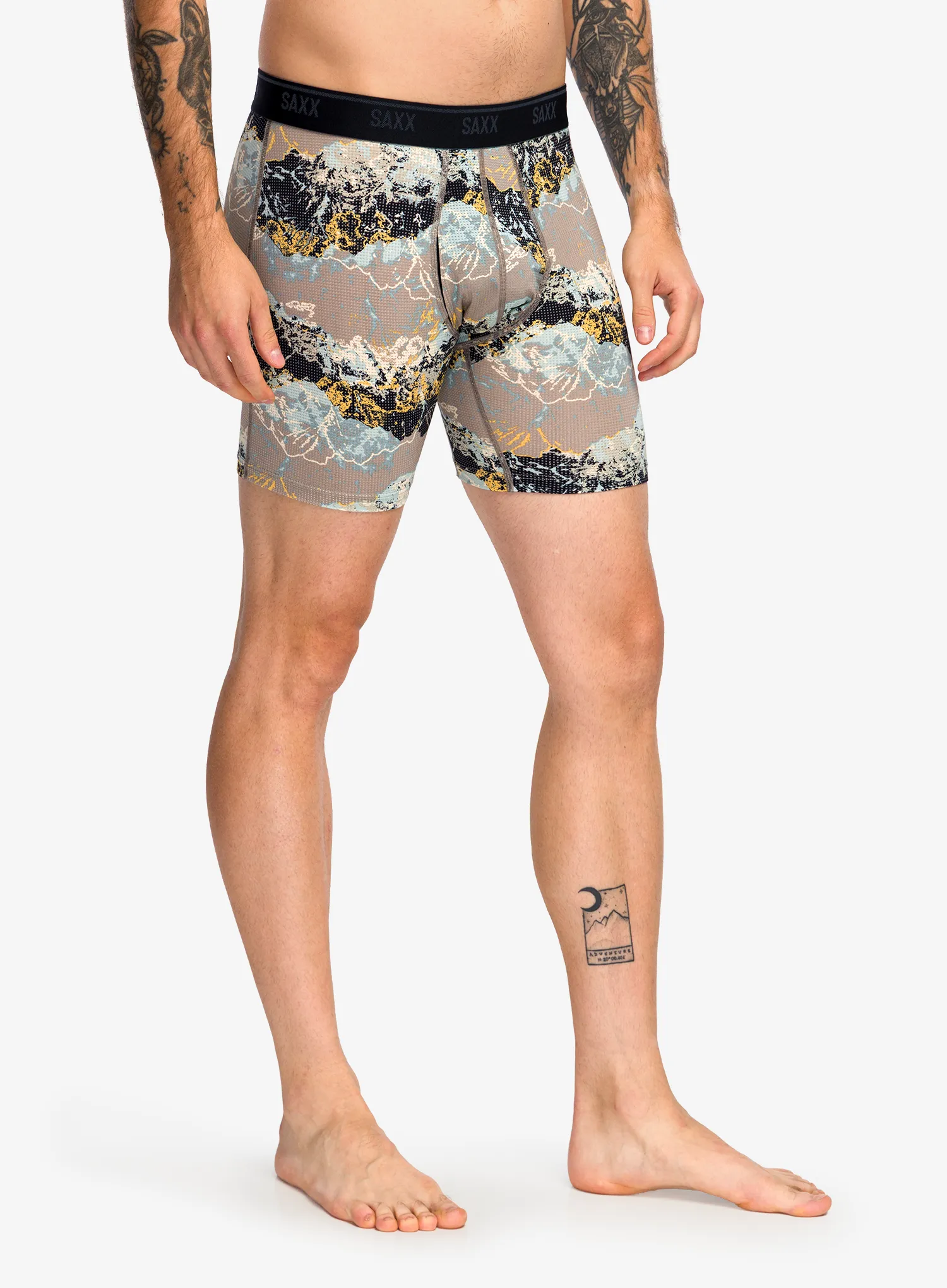 Boxeri Saxx Quest Quick-Dry Mesh Boxer Brief Fly - summits/cinder