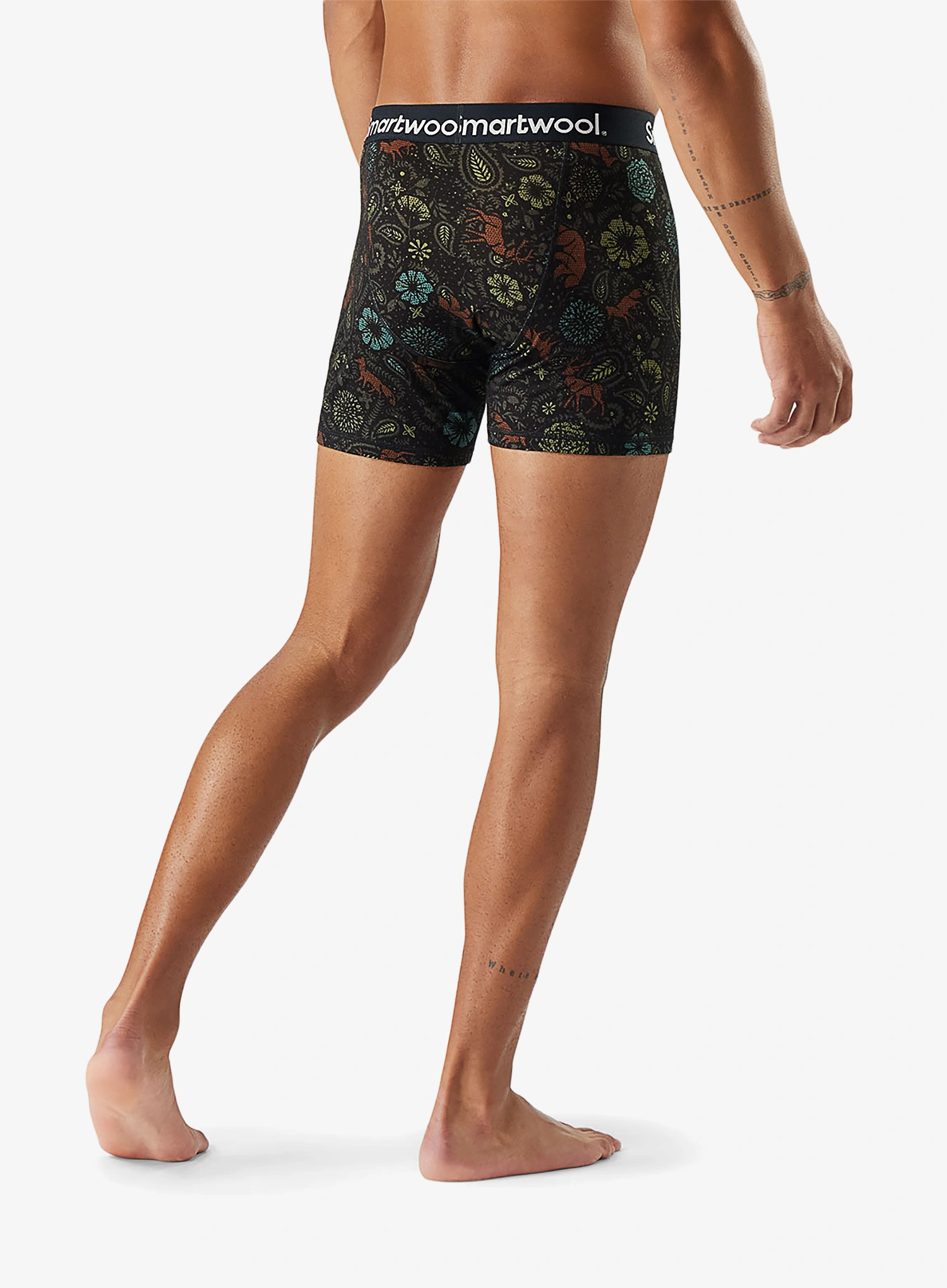 Boxeri Smartwool Merino Print Boxer Brief Boxed - black paisley