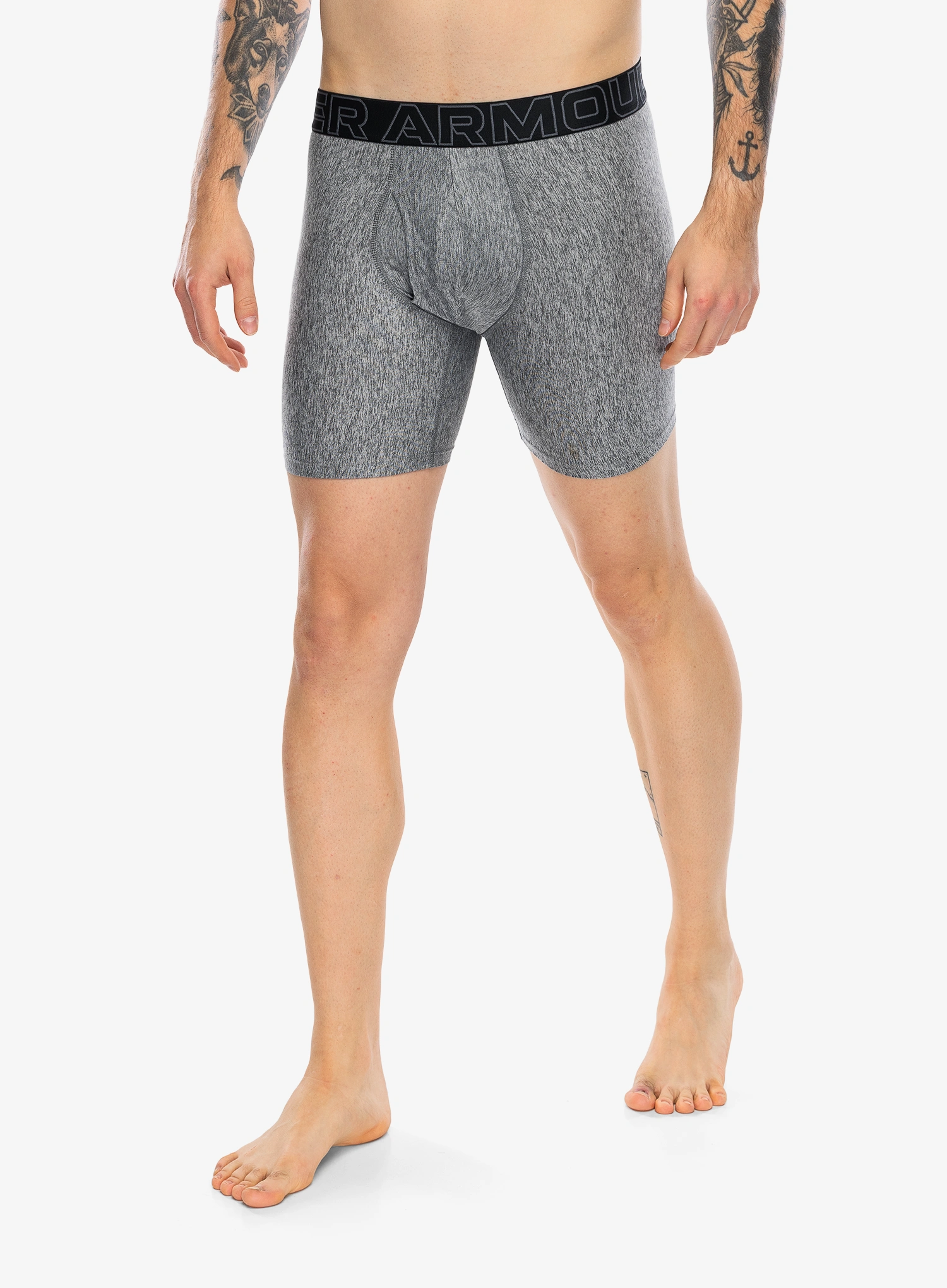 Boxeri Under Armour Performance Tech Print 6in 3PK - black/black/castlerock htr