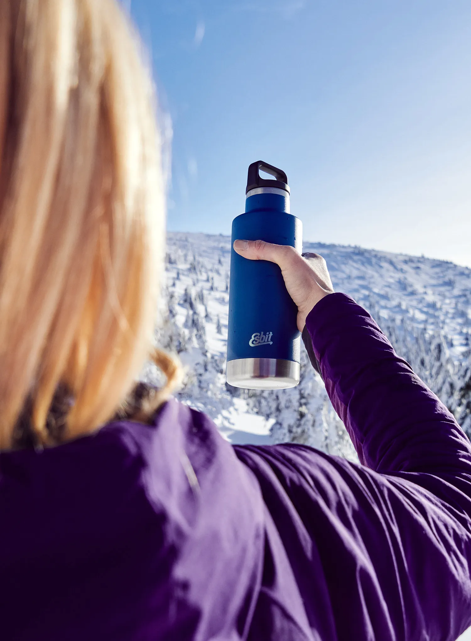 Sticlă de voiaj Esbit Sculptor Insulated Bottle 750ml - polar blue