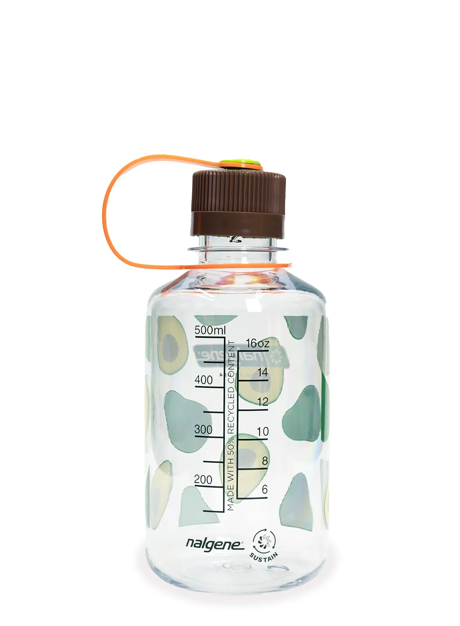 Sticlă de voiaj Nalgene Sustain Narrow Mouth Fruit Print 16 oz (473 ml) - avocados
