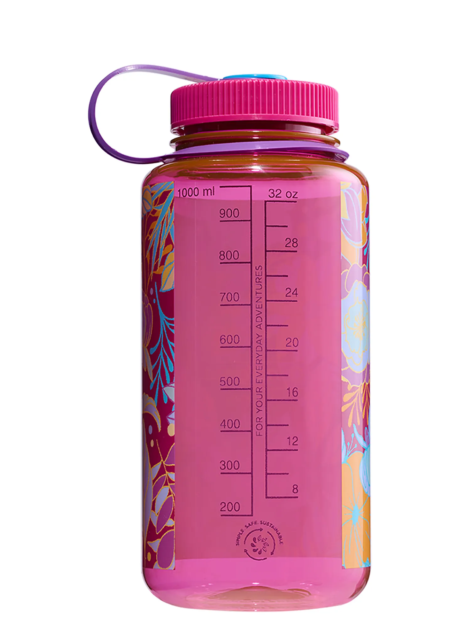 Sticlă de voiaj Nalgene Sustain Wide Mouth 32 oz (946 ml) - florals