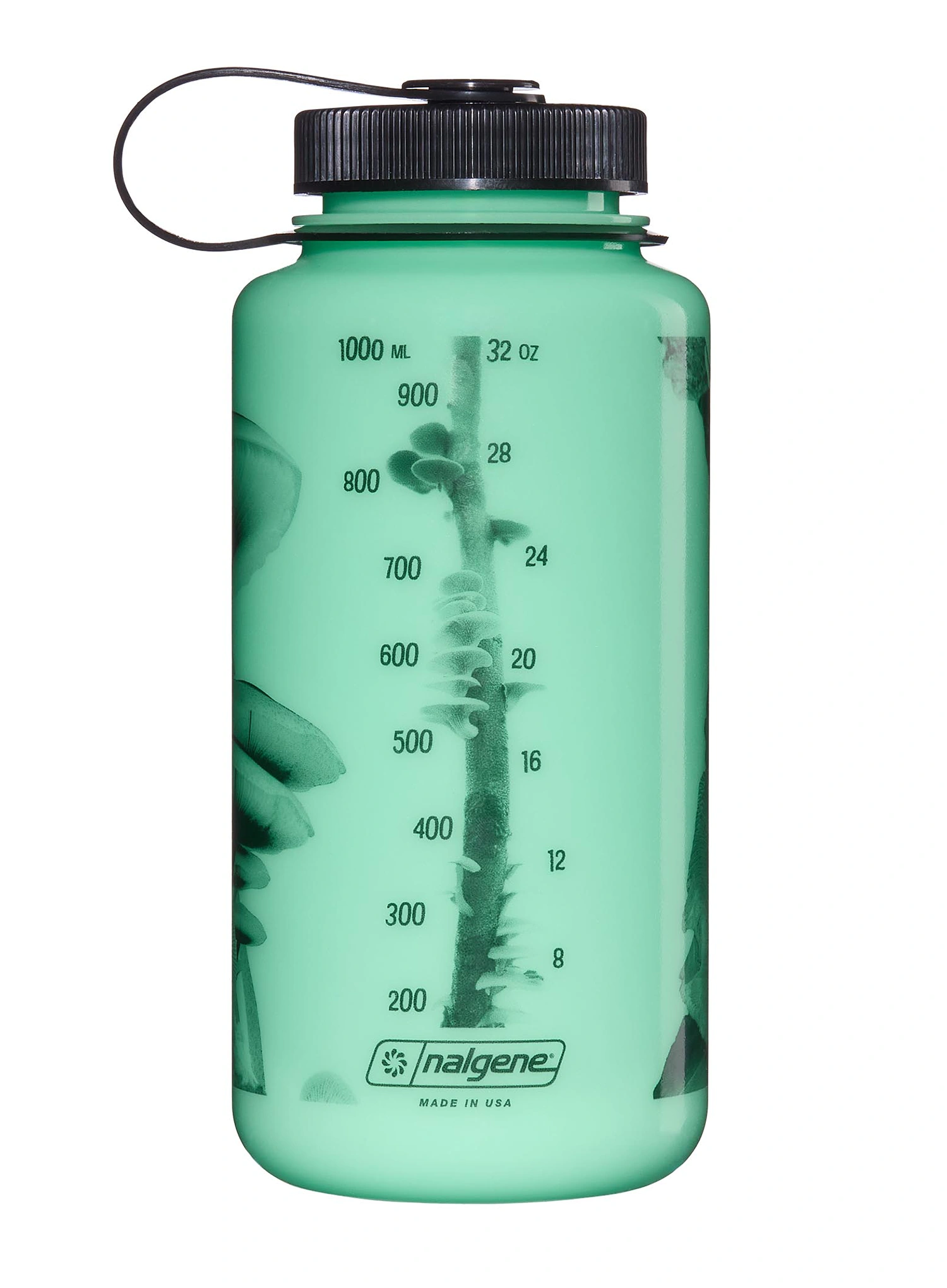 Sticlă de voiaj Nalgene Wide Mouth 32 oz (946 ml) - w/black mushrooms