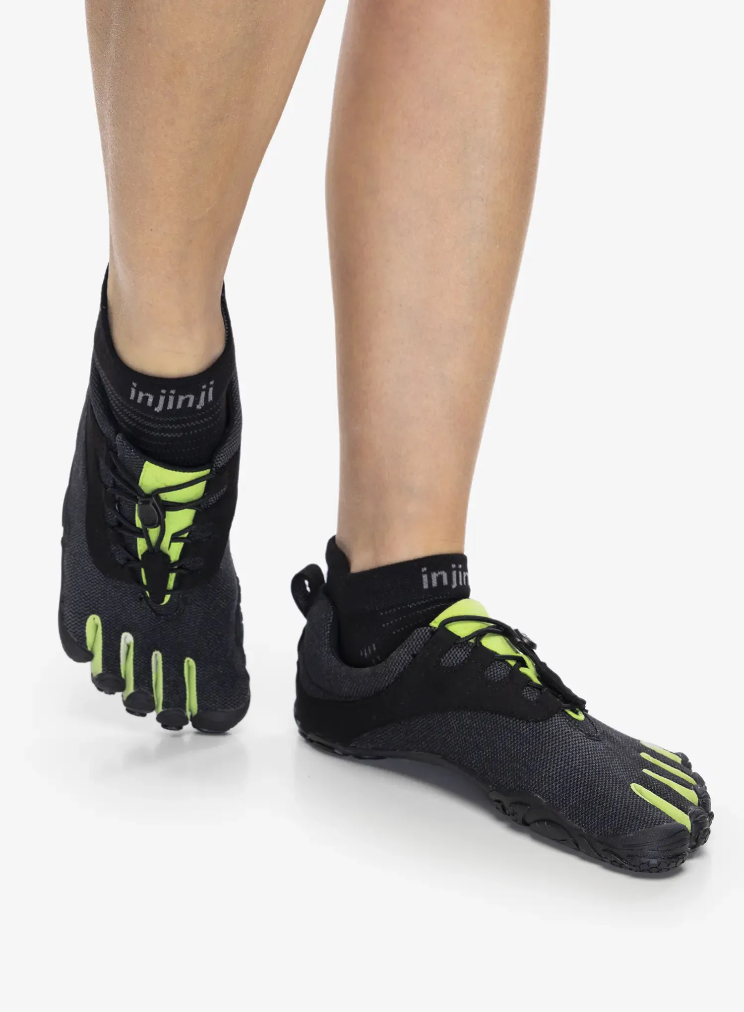 Pantofi alergare femei Vibram Fivefingers V-Run Retro - black/green/black