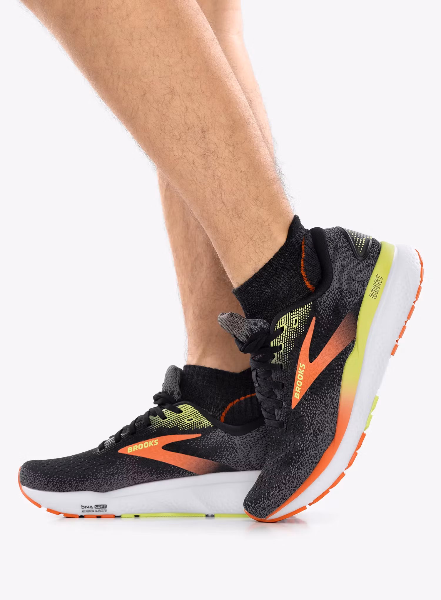 Pantofi alergare barbati Brooks Ghost 16 - black/mandarin red/green
