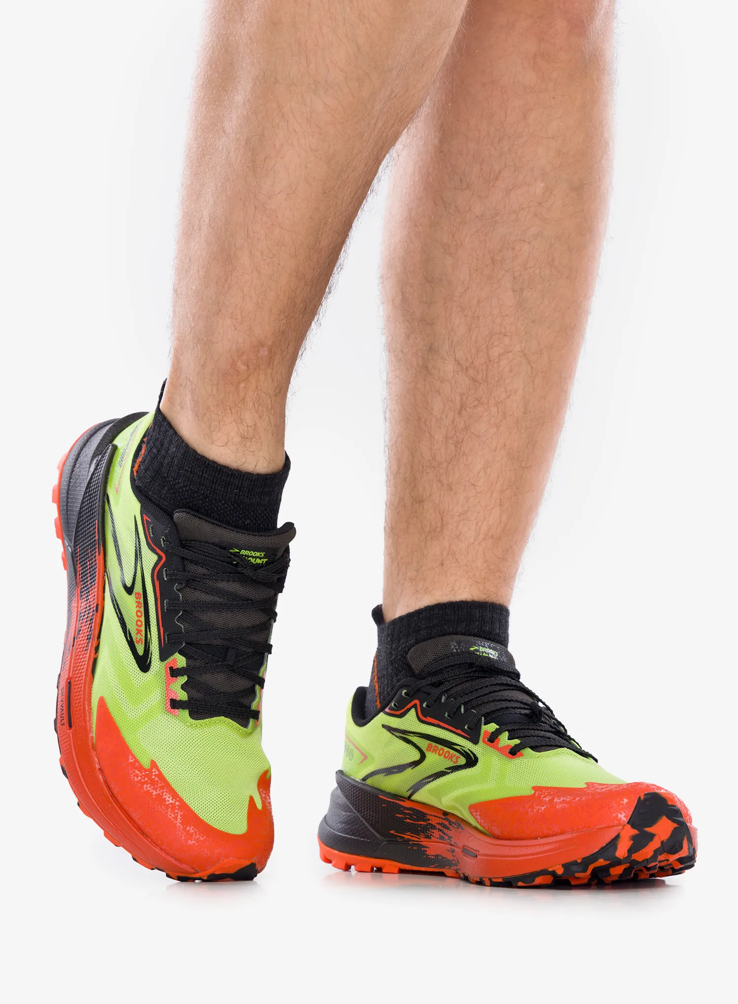 Pantofi trail Brooks Catamount 3 - acid lime/cherry tomato/black