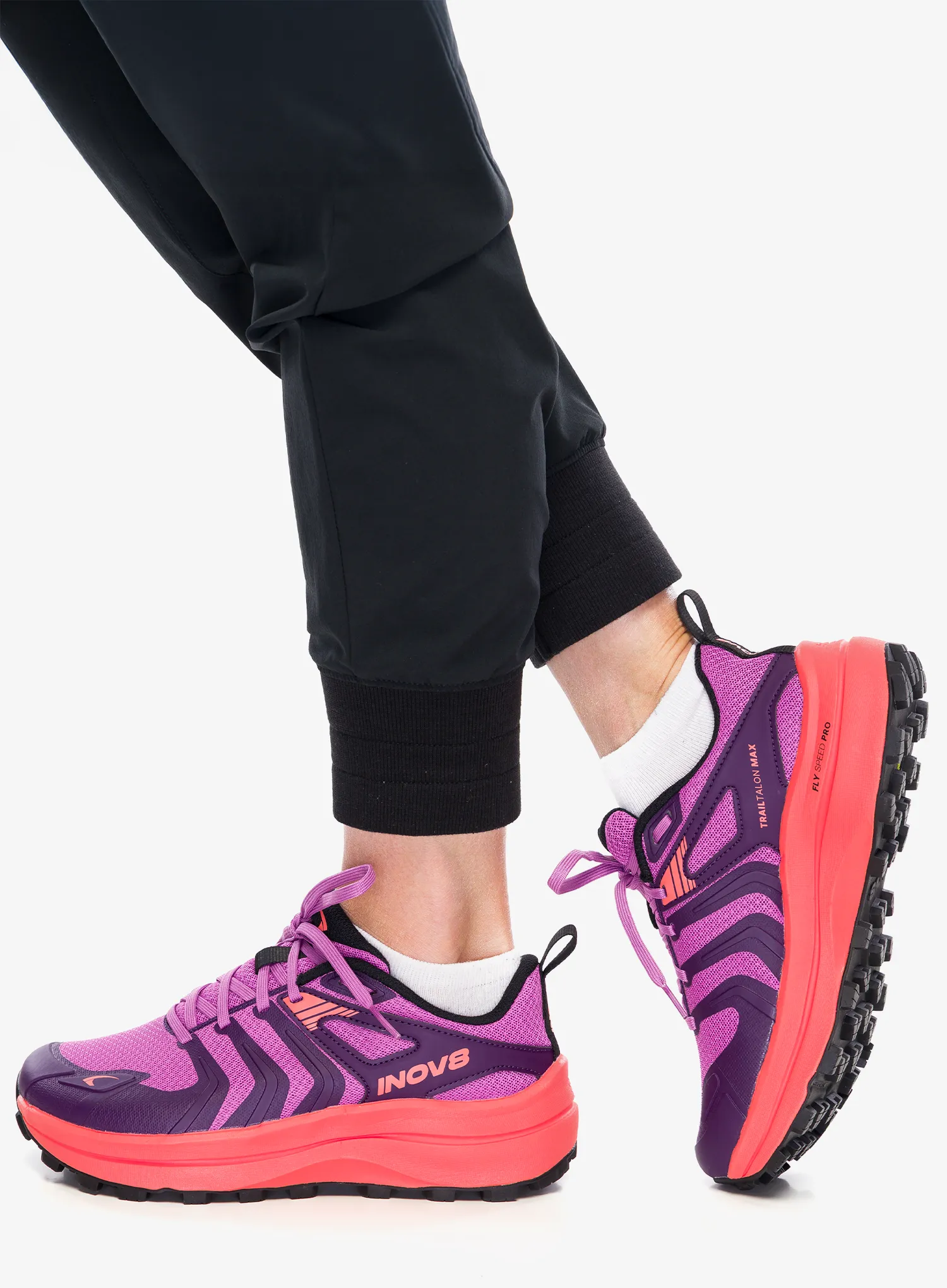 Pantofi alergare trail femei Inov-8 TrailTalon Max - purple/coral
