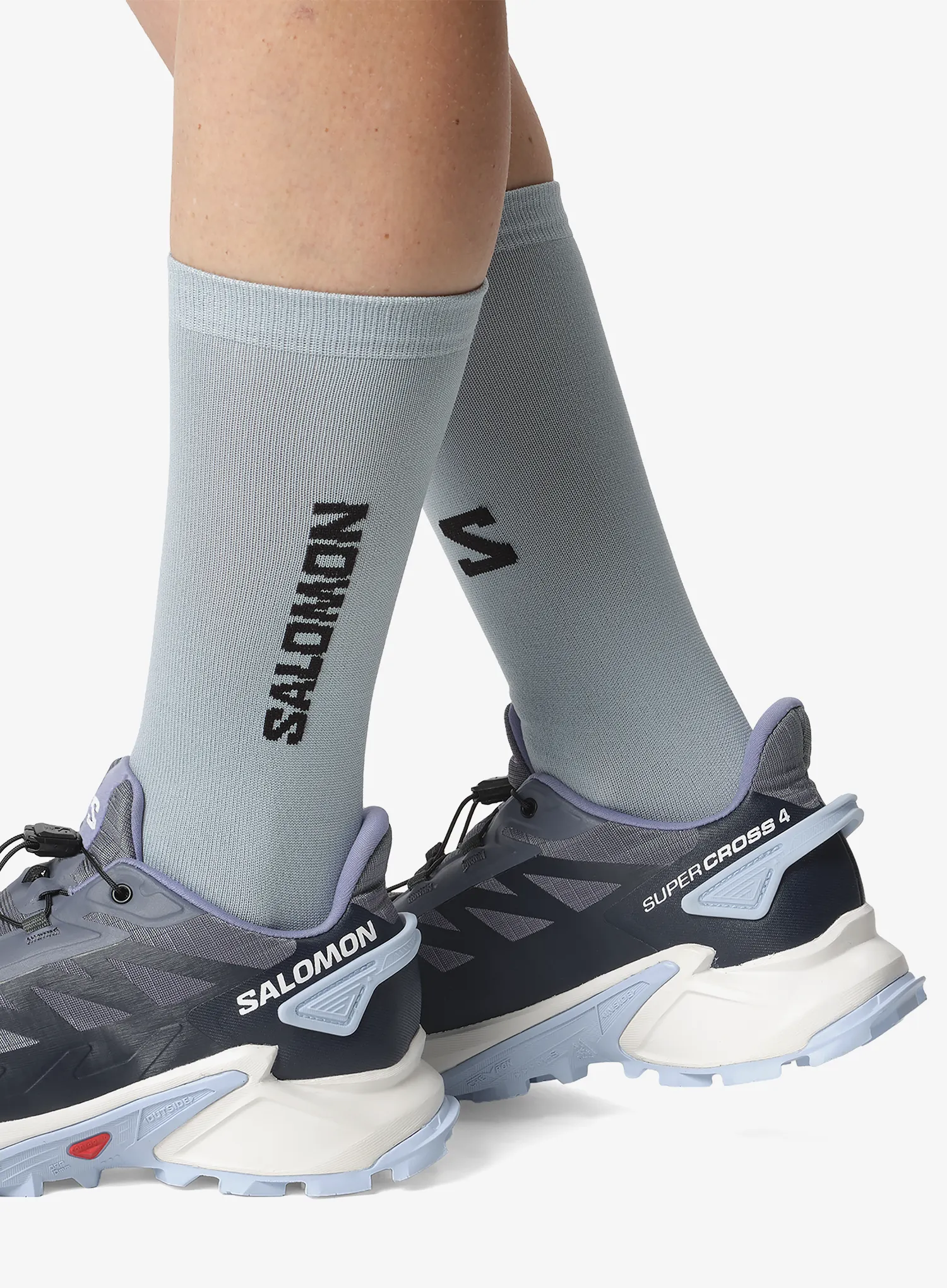 Pantofi alergare trail femei Salomon Supercross 4 - grisaille/white/cashmere