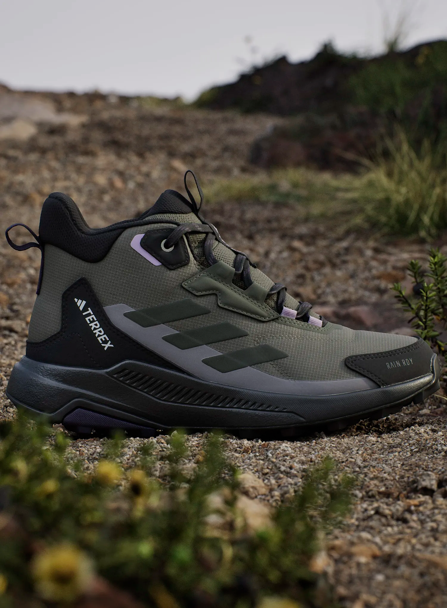 Pantofi drumetie femei adidas TERREX Anylander Mid RAIN.RDY - olive strata/n.cargo/core blk