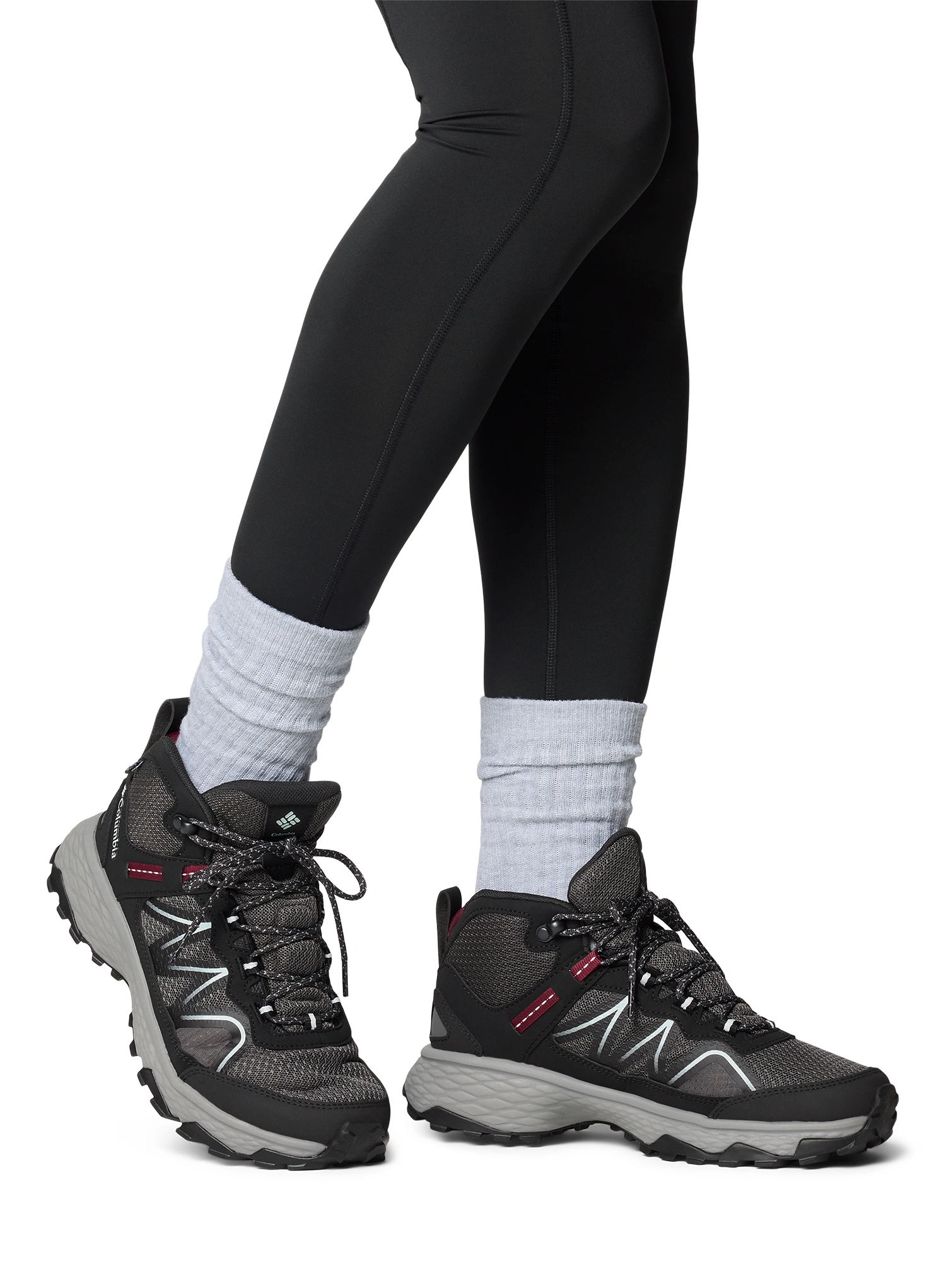 Pantofi drumetie femei Columbia Peakfreak Rush Mid Outdry - dark grey/deep madeira