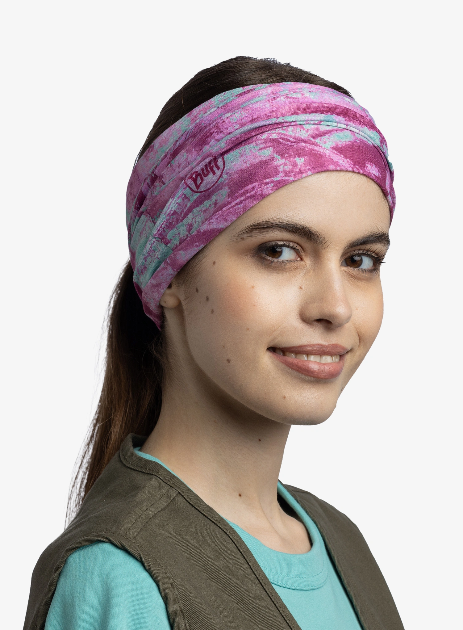 Bandana multifunctionala Buff CoolNet UV - real tree aspect ocean spray